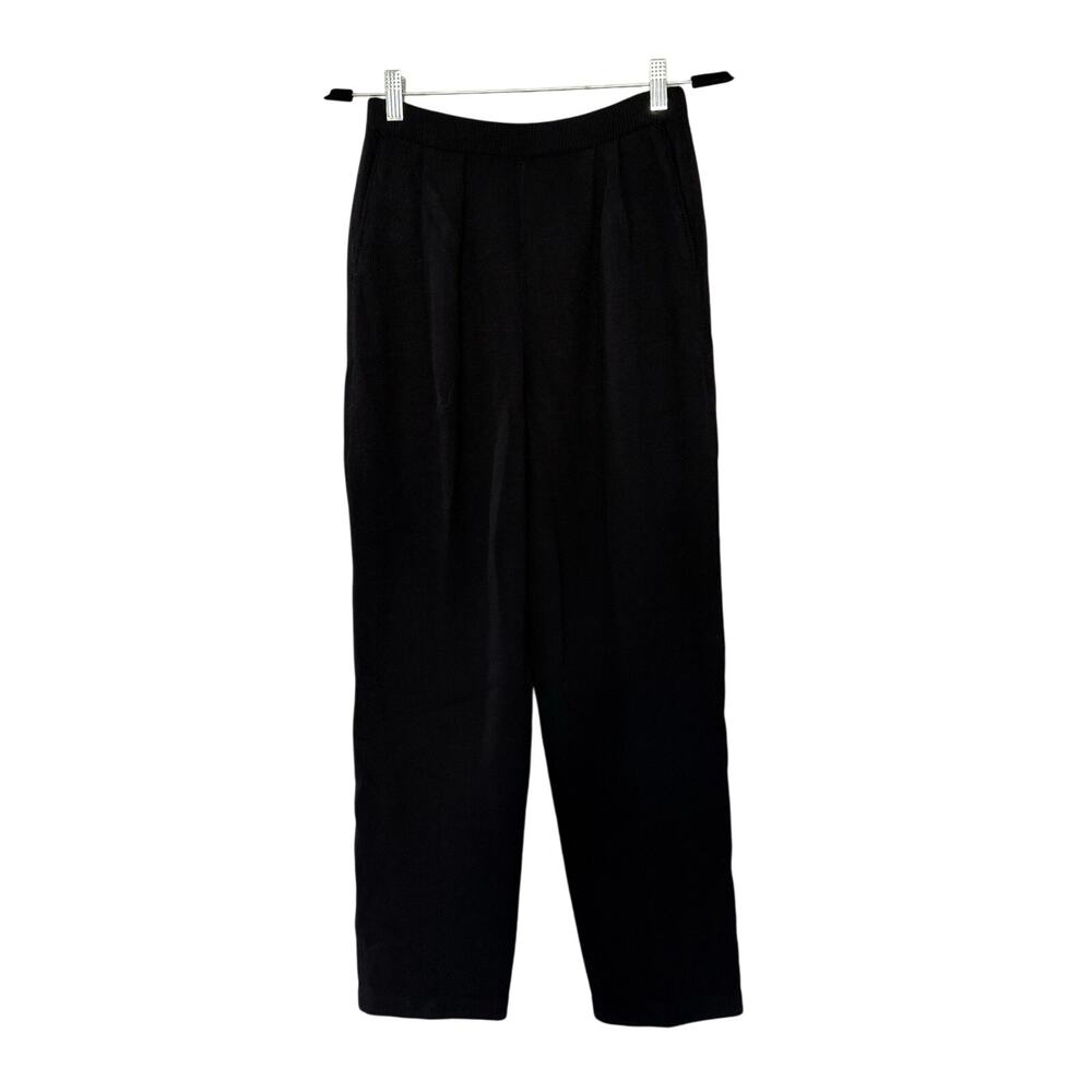 St John Black Santana Knit Straight leg Pants sz 2